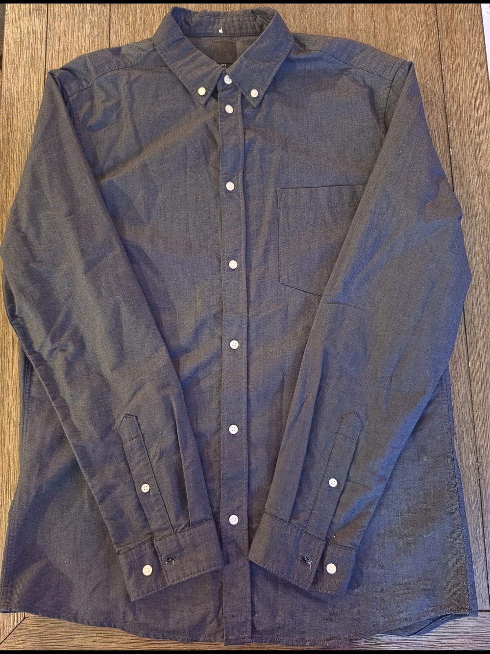 H&M Men's Dark Grey Button-Down Shirt